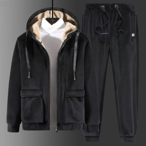 Velvet Fleece Lined Thermal Tracksuit- Set - Image 2