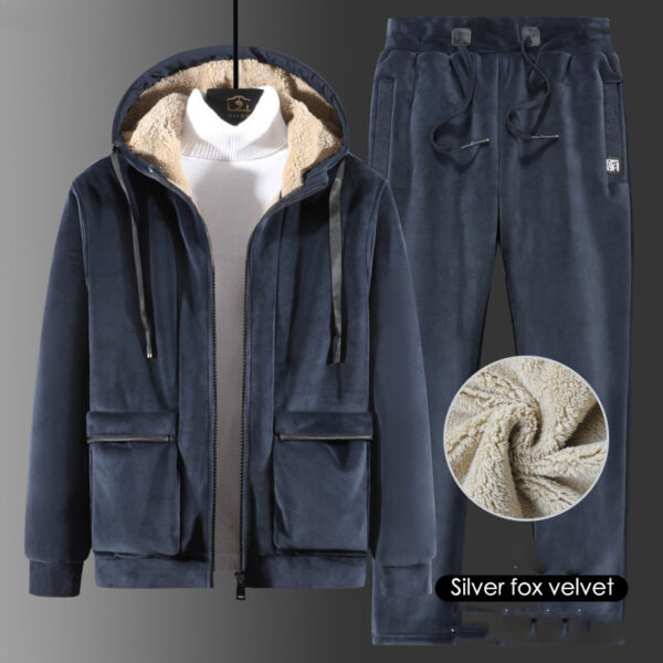 Velvet Fleece Lined Thermal Tracksuit- Set