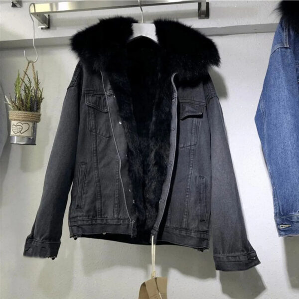 Fur lined Denim Jacket - Image 2