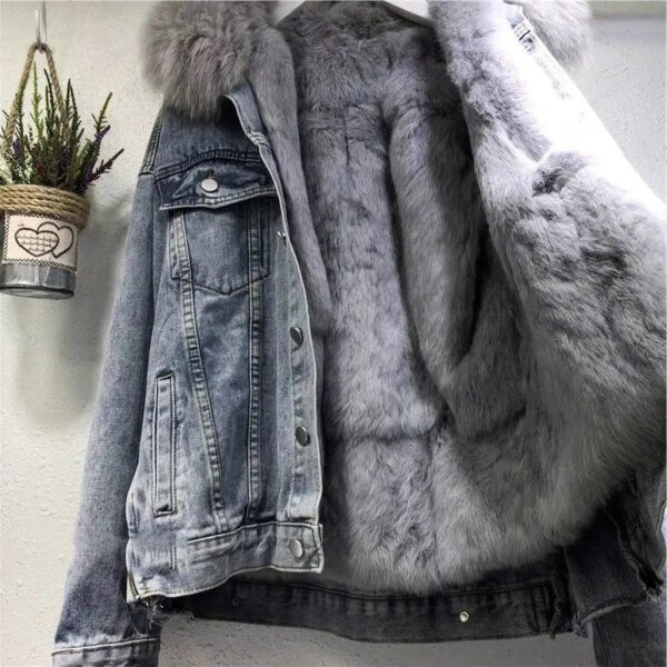 Fur lined Denim Jacket - Image 3