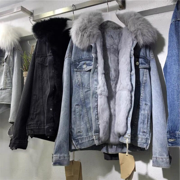 Fur lined Denim Jacket - Image 4