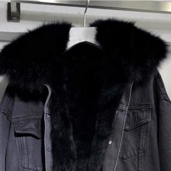 Fur lined Denim Jacket - Image 5