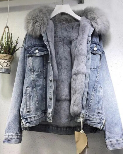 Fur lined Denim Jacket