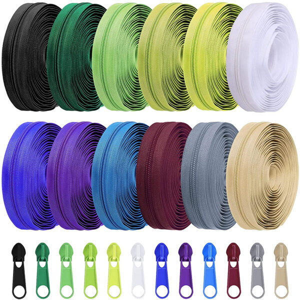 5M Long Nylon Coil Zipper Roll + 10 Zipper Heads - Image 6