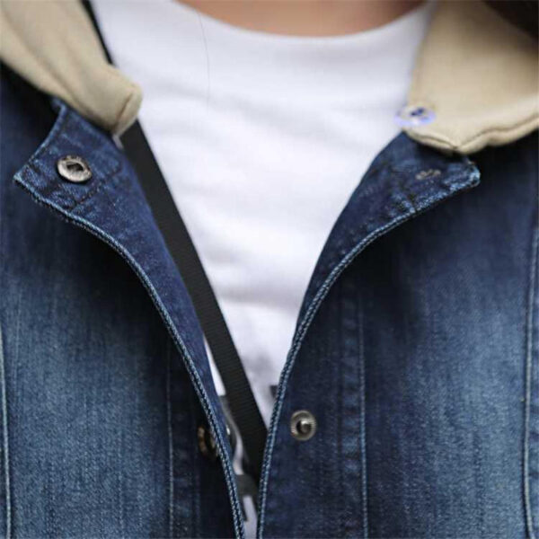 Mid Length Fleece Lined Denim Jacket - Image 5