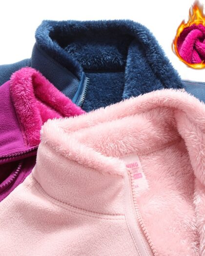 Unisex Reversible Polar Fleece Thermal Lined Jacket