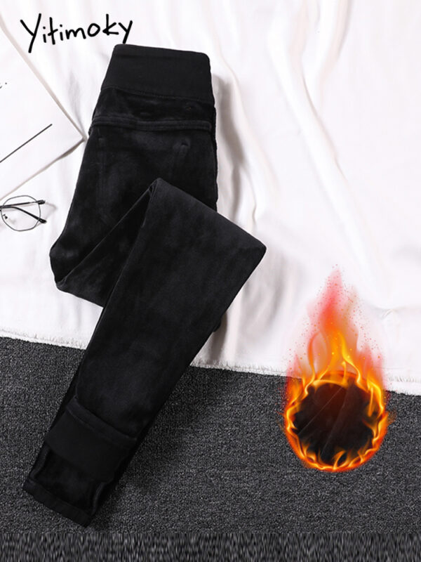 Slim Fit Skinny Leg Thermal lined Jeans - Image 2