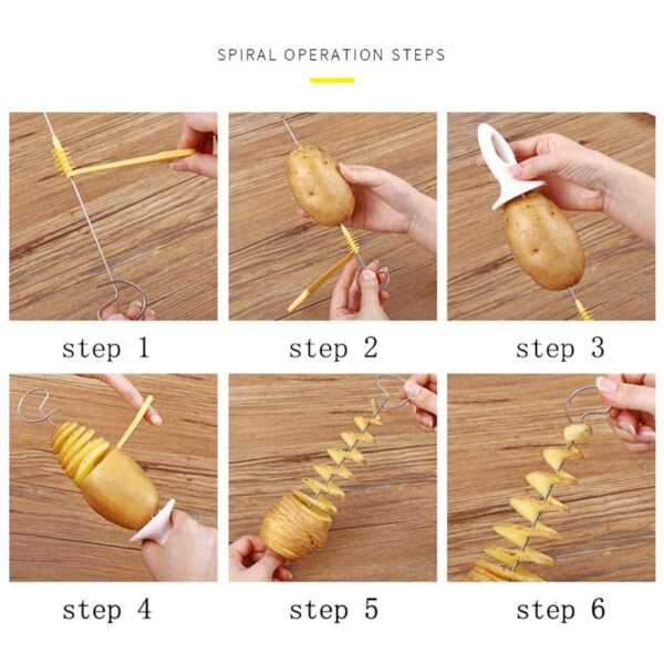 1Set Manual Potato / Cucumber Spiral Cutter - Image 3