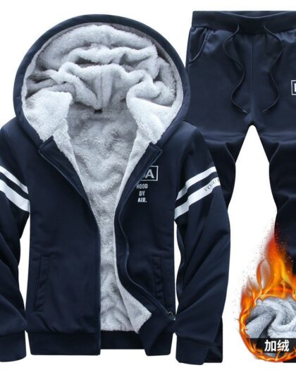 Fleecy Hooded Tracksuit and Non hooded set