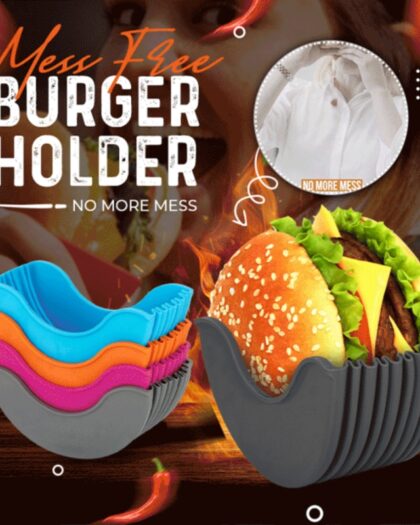 Silicone Mess-free Burger Holder 1 or 4pk