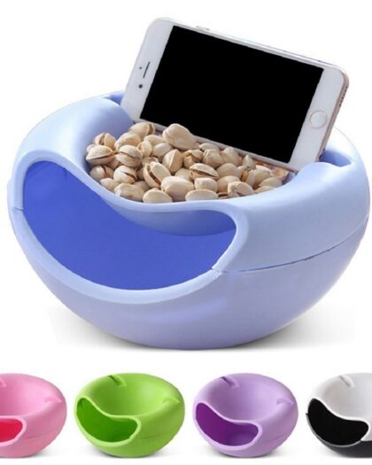 Snack Bowl with Double Storage and Phone rest