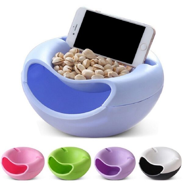 Snack Bowl with Double Storage and Phone rest