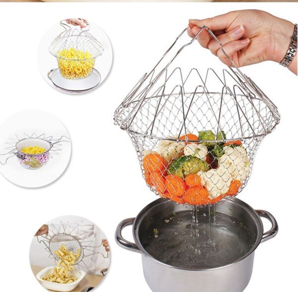 Multifunction Foldable Chef Basket Drainer - Image 2