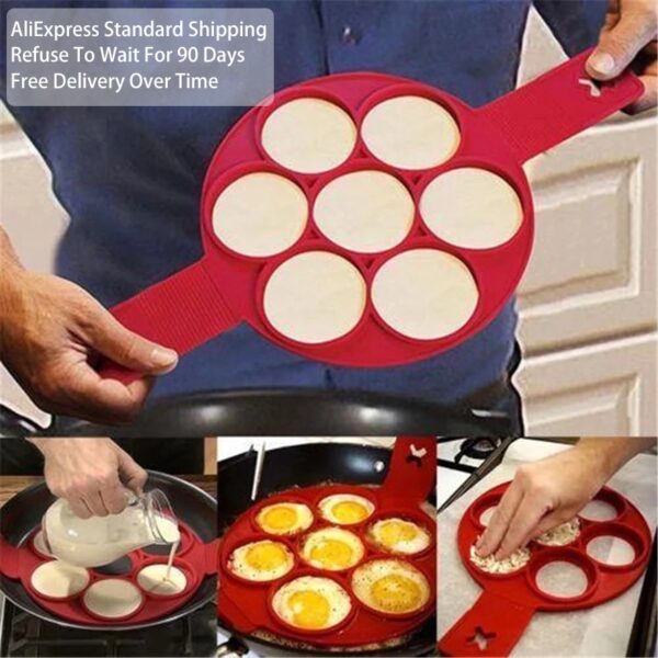 Silicone Non Stick Fantastic Seven Holes Egg Pancake Maker