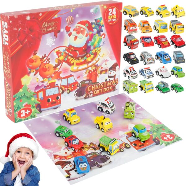 5 Styles Squishy's, Toy Car, Dinosaur, Rocks Christmas Advent Calendar - Image 4