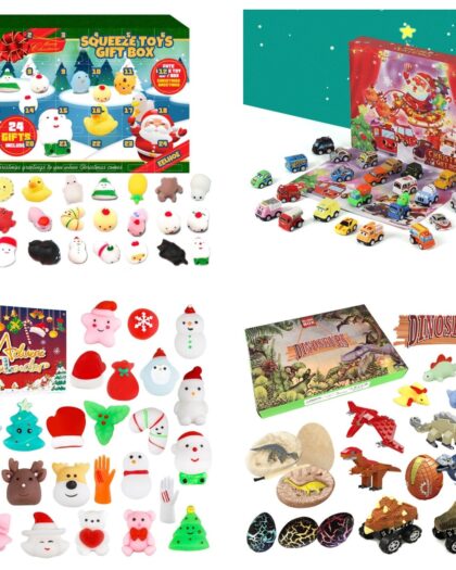 5 Styles Squishy's, Toy Car, Dinosaur, Rocks Christmas Advent Calendar