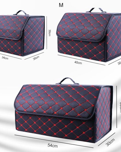 Multipurpose Collapsible Car Trunk Storage Organizer With Lid