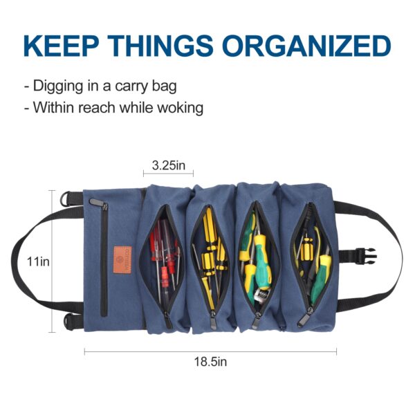 WESSLECO Roll Up Tool Bag Multi-Purpose Tool Pouch - Image 3