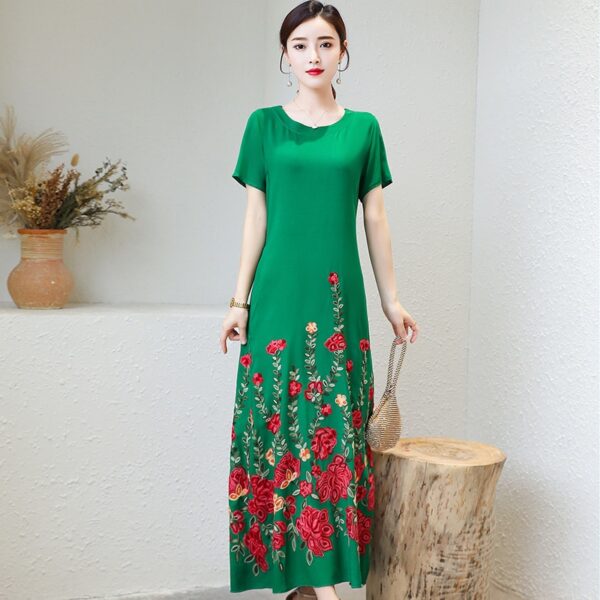 Long Classic Embroidered Dress - Image 3