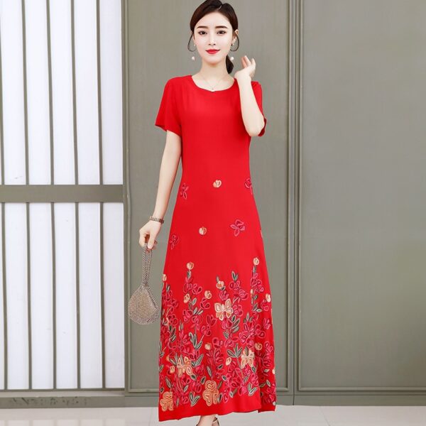 Long Classic Embroidered Dress - Image 5