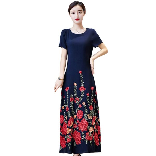 Long Classic Embroidered Dress