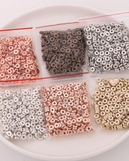 100/200pcs/Lot 6mm Flat Round Spacer Beads