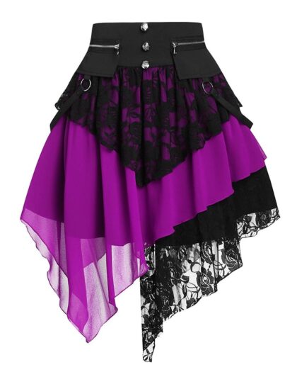 Lace Mesh Goth High Waist Skirt