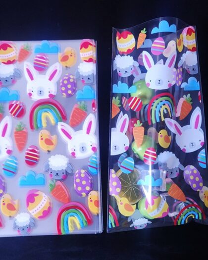 25pcs Transparent Rabbit Easter Gift Bags