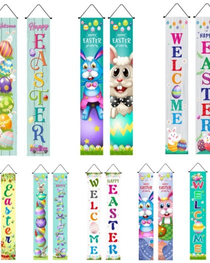 2pcs Easter Door Banner