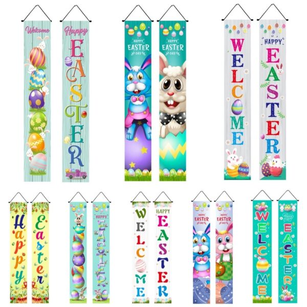 2pcs Easter Door Banner