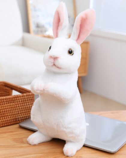 Life like Cute White, Grey or Red Standing Bunny