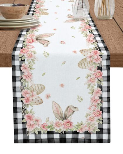 Checkered Easter Table Runner