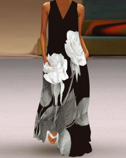 V Neck Classic Summer Dress